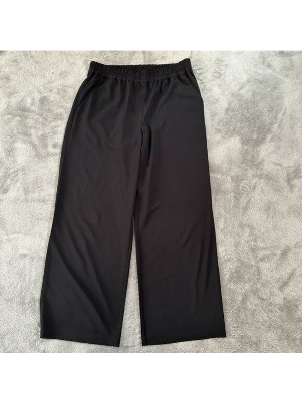 Loft Black Wide Leg Pull On Pants Slacks Trousers Women's size MEDIUM